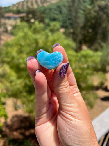 Larimar Heart Cab Grade AAA