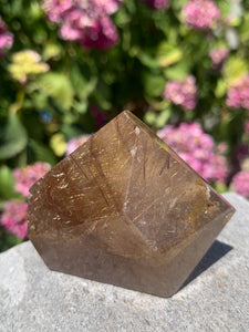 Gold Rutile Geometric Tower