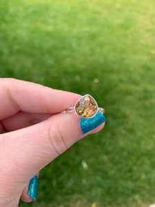 Honey Citrine Ring Sterling Silver Size 9 Variety