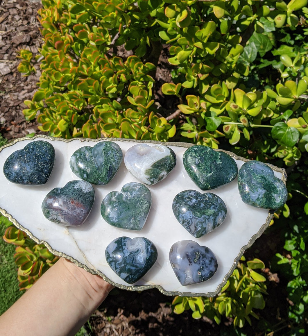 1 Moss Agate Heart