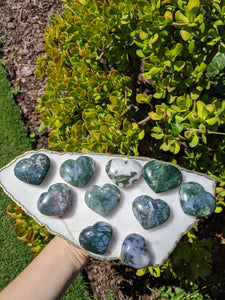 1 Moss Agate Heart