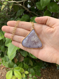 Amethyst Agate Druzy Necklace*