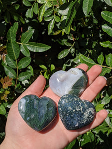 1 Moss Agate Heart