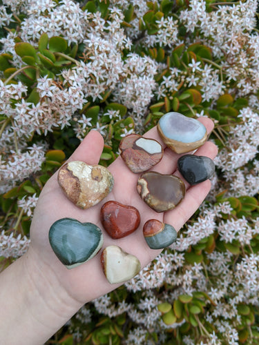 1 Small Polychrome Jasper Heart