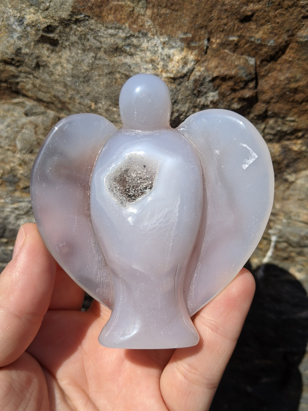 Druzy Agate Angel Carving*