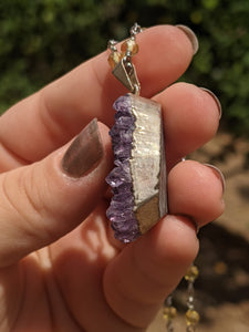 Amethyst Silver Lemon Quartz Jeweled Necklace*