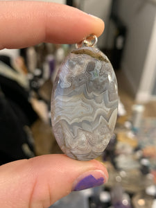 Crazy Lace Agate Pendant Silver Sterling*