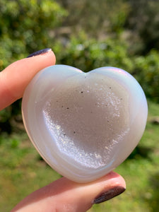 Aura Agate Druzy Heart*