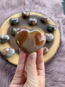 1 Large Polychrome Jasper Heart