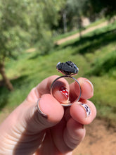 Load image into Gallery viewer, Black Tourmaline Sterling Silver Adjustable Ring Size 7