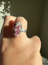 Load image into Gallery viewer, Pink Tourmaline and Quartz Sterling Ring Size 6