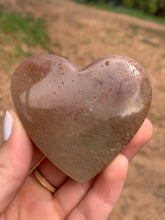 Load image into Gallery viewer, Red and Gold Rutile in Quartz Heart