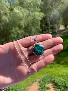 Chrysocolla Sterling Pendants