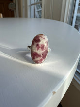 Load image into Gallery viewer, Pink Tourmaline and Quartz Sterling Ring Size 6