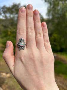 Ethiopian Opal Moon And Star Ring Size 9