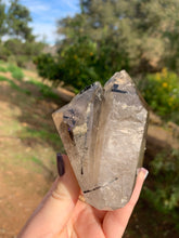 Load image into Gallery viewer, Light Smokey Quartz Tower with Black Tourmaline*