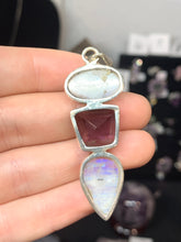 Load image into Gallery viewer, Rainbow Moonstone and Amethyst and Pendant*