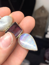 Load image into Gallery viewer, Rainbow Moonstone and Amethyst and Pendant*