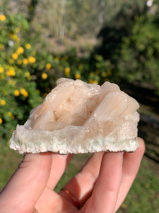 Peach Stilbite with Green Apophyllite Cluster*