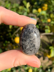 1 Black Tourmaline In Quartz Tumble Intuitively Selected*