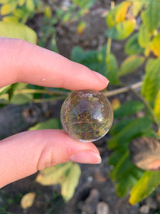 Golden Rutile In Quartz Sphere with stand*