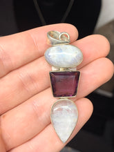 Load image into Gallery viewer, Rainbow Moonstone and Amethyst and Pendant*