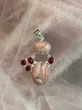 Load image into Gallery viewer, Rhodochrosite and Garnet Pendant*