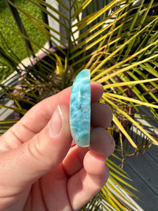 Larimar Warped Teardrop Cabochon