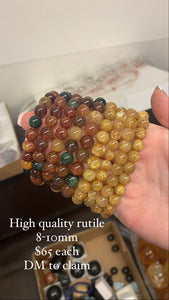 1 Rutile Grade AAA Mixed Rutile color 8mm Intuitively Selected