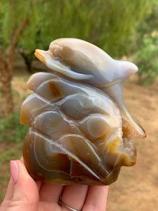 Agate with Carnelian Dolphin