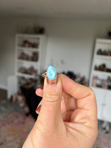 Larimar Sterling Silver Ring Size 6.5