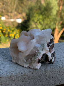 Peach Stilbite with Green Apophyllite Cluster*