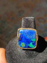 Load image into Gallery viewer, Azurite Malachite Adjustable Ring Size 7+*!