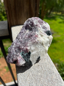 Lepidolite Quartz Green Tourmaline Cluster