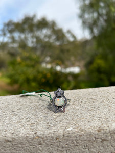 Ethiopian Opal Moon And Star Ring Size 9