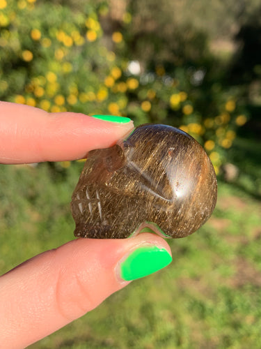 Rutilated Quartz Skull*