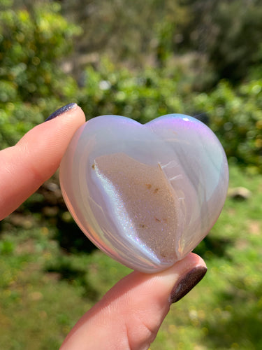 Aura Agate Druzy Heart*