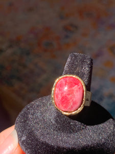 Rhodochrosite Adjustable Ring Size 7+