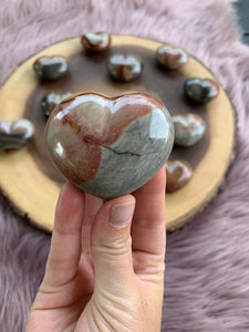 1 Large Polychrome Jasper Heart