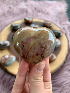 1 Large Polychrome Jasper Heart