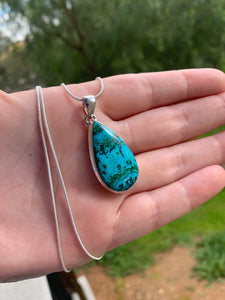 Chrysocolla Sterling Pendants