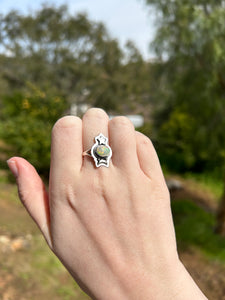 Ethiopian Opal Moon And Star Ring Size 7