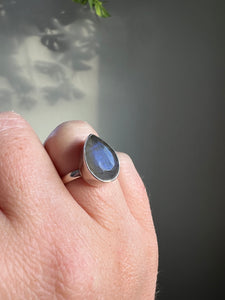 Labradorite Ring in Sterling Size 7.5