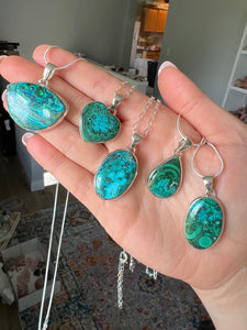 Chrysocolla Sterling Pendants