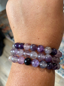 1 Purple Fluorite Bracelet 8mm