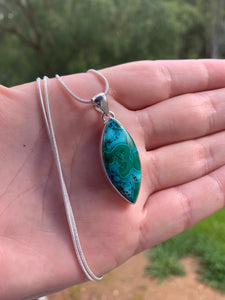 Chrysocolla Sterling Pendants