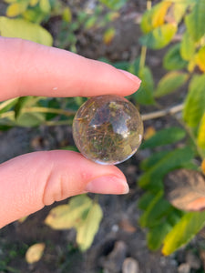 Golden Rutile In Quartz Sphere with stand*