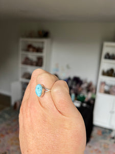 Larimar Sterling Silver Ring Size 6.5