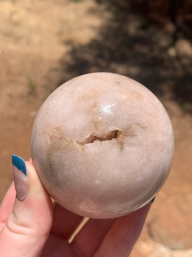 Pink Amethyst Sphere with Druzy