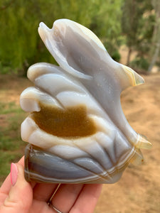 Agate with Carnelian Dolphin